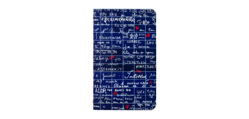 Le Mur des Je t'aime, Carnet cousu fil 7,5x12cm, 48 pages, uni.