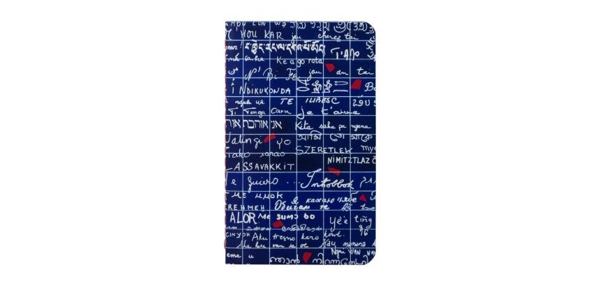 Le Mur des Je t'aime, Genaaid notitieboek 7,5x12 cm, 48 pagina's, uni
