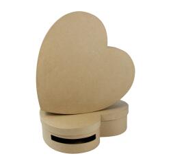 Lot 2 urnes coeur (9x36x36/10x36x36cm) - Kraft