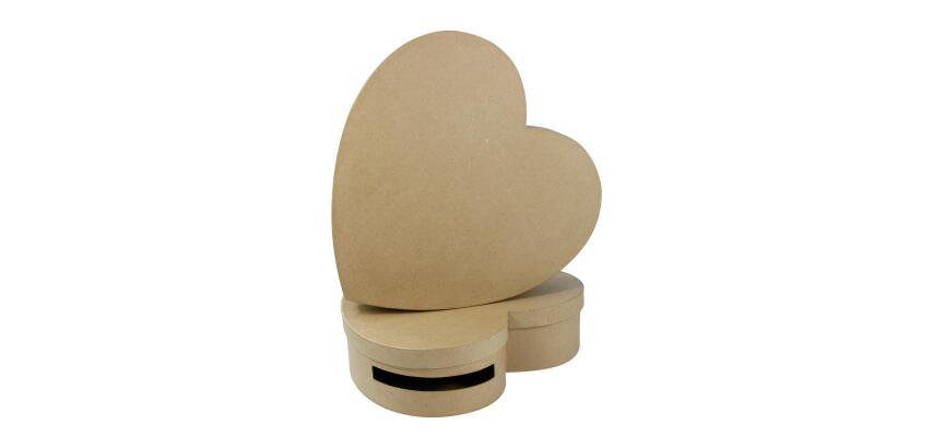 Set of 2 Heart Shaped Letter Box (9x36x36/10x36x36cm) - Kraft