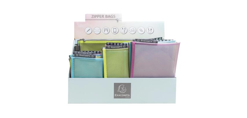 Exacompta EVA Pop 'N Co Zipped Pockets Display of 36 - Assorted colours