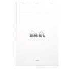 Gehefter Notizblock Rhodia No.19 A4+ 21x31,8cm 80 Blatt liniert mit Rand 80g - Weiß