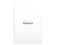 Rhodia White Head Stapled Pad No19, A4+, Lined and Margin - White