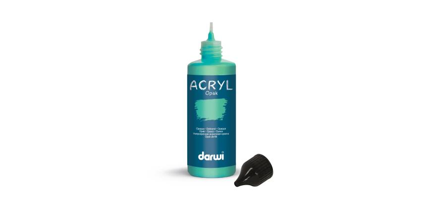 Darwi Flacon de 80 ml de Peinture Acrylique Universelle Opaque - Vert émeraude