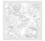 Carré 100% soie - 90x90cm La plage - Blanc