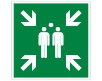 Panneau polypropylène non adhésif Point de rassemblement 30x30 cm - Vert