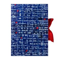 Le Mur des Je t'aime, Carnet rembordé rigide A5 14,8x21 cm, 144 pages, ligné, fermeture avec ruban