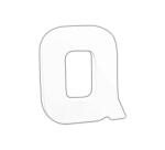 Small Letter 'Q' 12cm - White