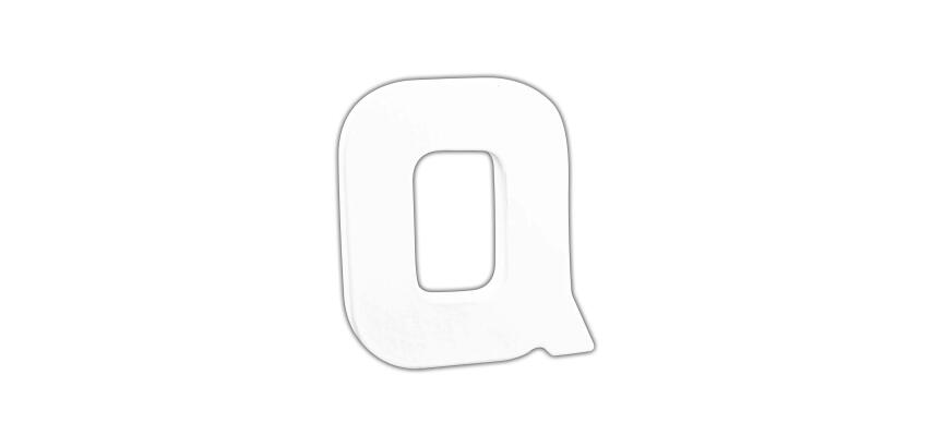 Petite lettre Q 12cm - Blanc