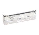 Schlampermäppchen aus Leder Cosmicuir Ø5,5x22cm - Silber