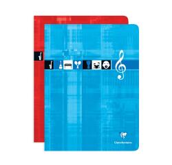 Cahier Musique & Chant piqué 24x32cm 48 pages grands carreaux Couleur aléatoire - Assortis