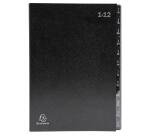 "Exacompta Multipart File, A4 270gsm, 12 Sections labelled 1 to 12" - Black