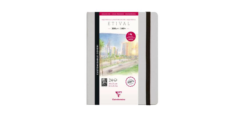 Etival Stitch bound Watercolour Blotting Paper 300g, 21x16cm - Grey