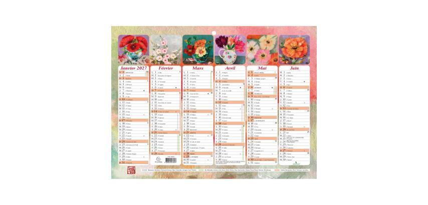 Calendrier semestriel Sophie Adde avec illustrations 29,5 x 22 cm Semestriel 2027 - Visuel