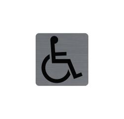 Sign adhesive aluminium effect Number 0 2.5x4.4 cm - Grey