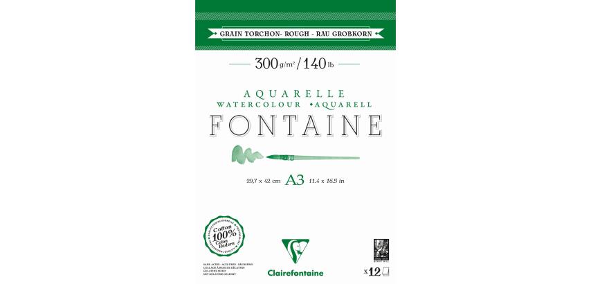 Fontaine bloc collé 2 côtés 12F A3 300g grain torchon