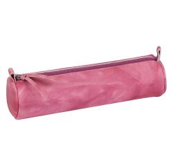 Tie&Dye, Ronde etui formaat 5,5x22 cm, viooltjes roze