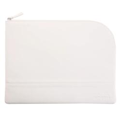 Rhodiarama pochette zippée en simili cuir - taille L (21x28 cm) - Blanc