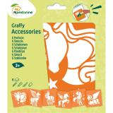 Set de 6 pochoirs enfants, Licornes - Orange