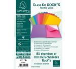 Pack of 50 folders and 100 sub folders ROCK"S for A4 - Assorted colours