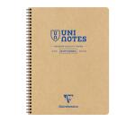 Cahier recyclé reliure intégrale Uninotes A4+ 160 pages détachables perforé 4 trous ligné couverture kraft - Assortis