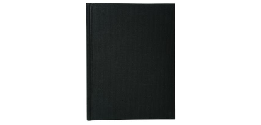 Kladde mit kaschiertem Leineneinband, 29,7x21cm, 150 Blatt, 110g, kariert - Schwarz