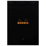 Bloc agrafé Rhodia N°18 21x29,7 cm 80 feuillets ligné avec marge 80g - Noir