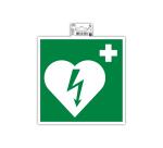 Zelfklevend bord defibrillator 20cm - Groen
