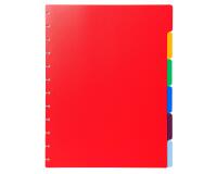 Intercalaires polypropylènes couleurs 6 positions pour porte-vues à anneaux