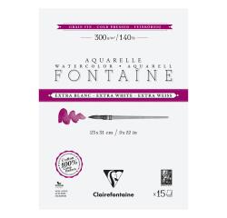 Fontaine Extraweiß feinkörnig, Block 4-seitig geleimt, 15 Bogen 300g 23x31 cm