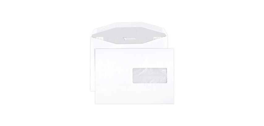 Boite de 500 Enveloppes Blanches C5-162x229mm - Gommées Mécanisables - 80g/m2 - Fenêtre 45x100 (position 62/20) - pour machine de mise sous pli automatique - Blanc