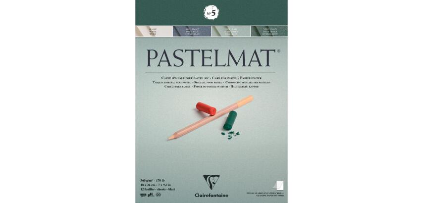 Pastelmat bloc collé 12F 18x24cm 360g
