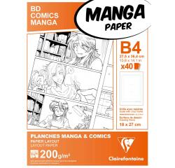 Etui Manga Multitechniek 40 blad 200g B4 (27,5x37,4cm) raster met 6 verdelingen
