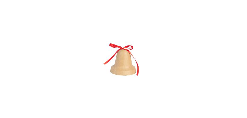 Bell with ribbon 10x10x9 cm - Kraft