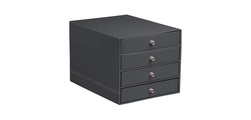 Rhodia Rhodiarama Drawer Storage Box - 4 Drawer - 24.8 x 32.7 x 22.8 cm - Titanium