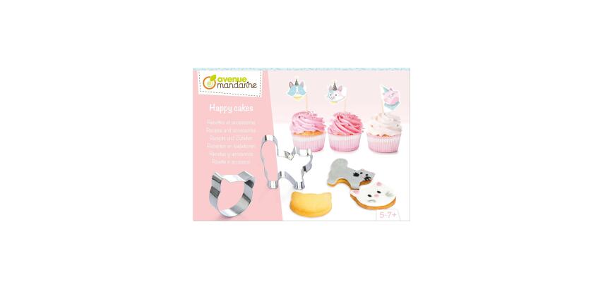 Boîte créative, Happy Cakes, Recettes et accessoires, Chats - Rose