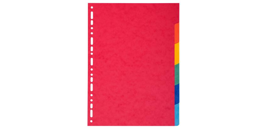 Intercalaires carte marbrée 220g/m2 6 positions - A4 - Couleurs assorties