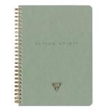 Flying Spirit Green carnet reliure intégrale à poches 14,8x21cm 120p détach. ligné motifs assortis papier ivoire 90g - Vert de gris