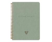 Flying Spirit Green carnet reliure intégrale à poches 14,8x21cm 120p détach. ligné motifs assortis papier ivoire 90g - Vert de gris