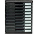 Module de classement Modulo Ecoblack 10 tiroirs fermés - Noir