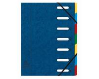 Trieur HARMONIKA® à fenêtres avec élastiques Véritable carte lustrée 7 compartiments - Bleu