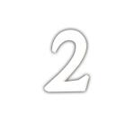 Small Number '2' 12cm - White