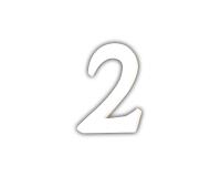 Small Number '2' 12cm - White