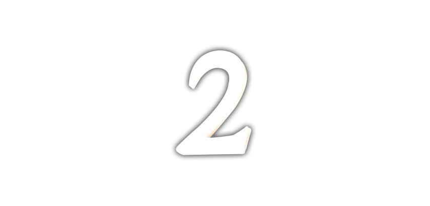 Petit chiffre 2 12cm - Blanc