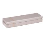 Rhodiarama pennendoos in Italiaans kunstleer 21x5,5x3 cm - Zilver