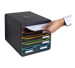Schubladenbox BIG BOX MAXI, 6 offene Schubladen, Black Office - Schwarz/Harlekin