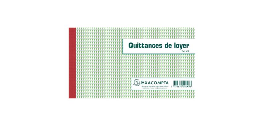 Manifold Quittances de loyer 12,5x21cm 50 feuillets tripli autocopiants