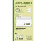 Weiße Briefumschläge Forever haftklebend DIN lang 110x220mm, 80g, 100% recycelt, Packung mit 50 Stück - Weiß