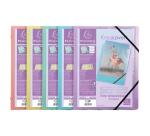 Trieur à 3 rabats 8 compartiments polypropylène Kreacover Pastel - A4 - Couleurs assorties