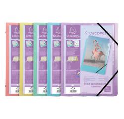 Voorordner met 3 kleppen polypropyleen Kreacover Pastel - 8 vakken - A4 - Geassorteerd